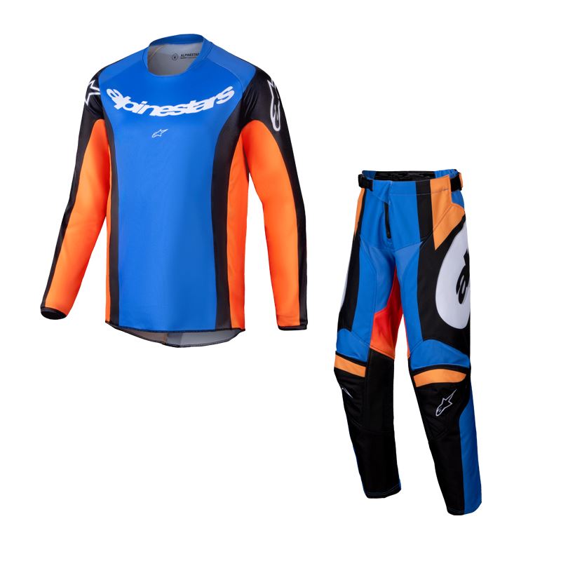 Alpinestars 2025 Racer Melt Youth Motocross Combo Kit Orange Blue